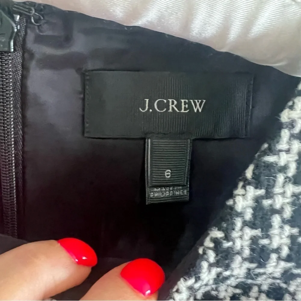 J. Crew Tweed Houndstooth Dress 6